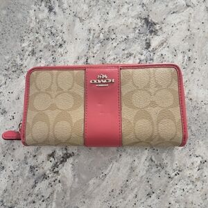 Coach Tan and Pink Women's Wallet